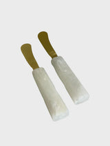 Set 2 Spreaders Alabaster & Gold