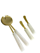 Set 2 Spreaders Alabaster & Gold