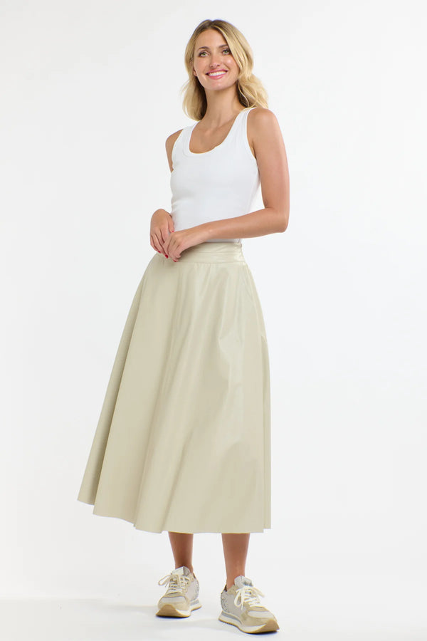 Dakota PU Skirt - Parchment