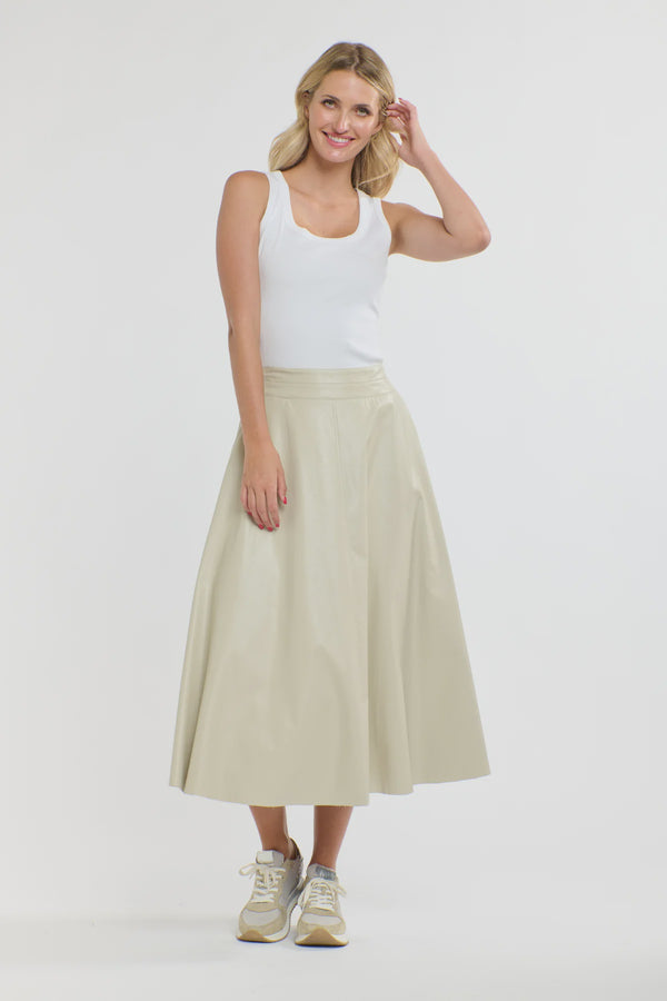 Dakota PU Skirt - Parchment