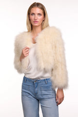 Feather Bolero - Chalk