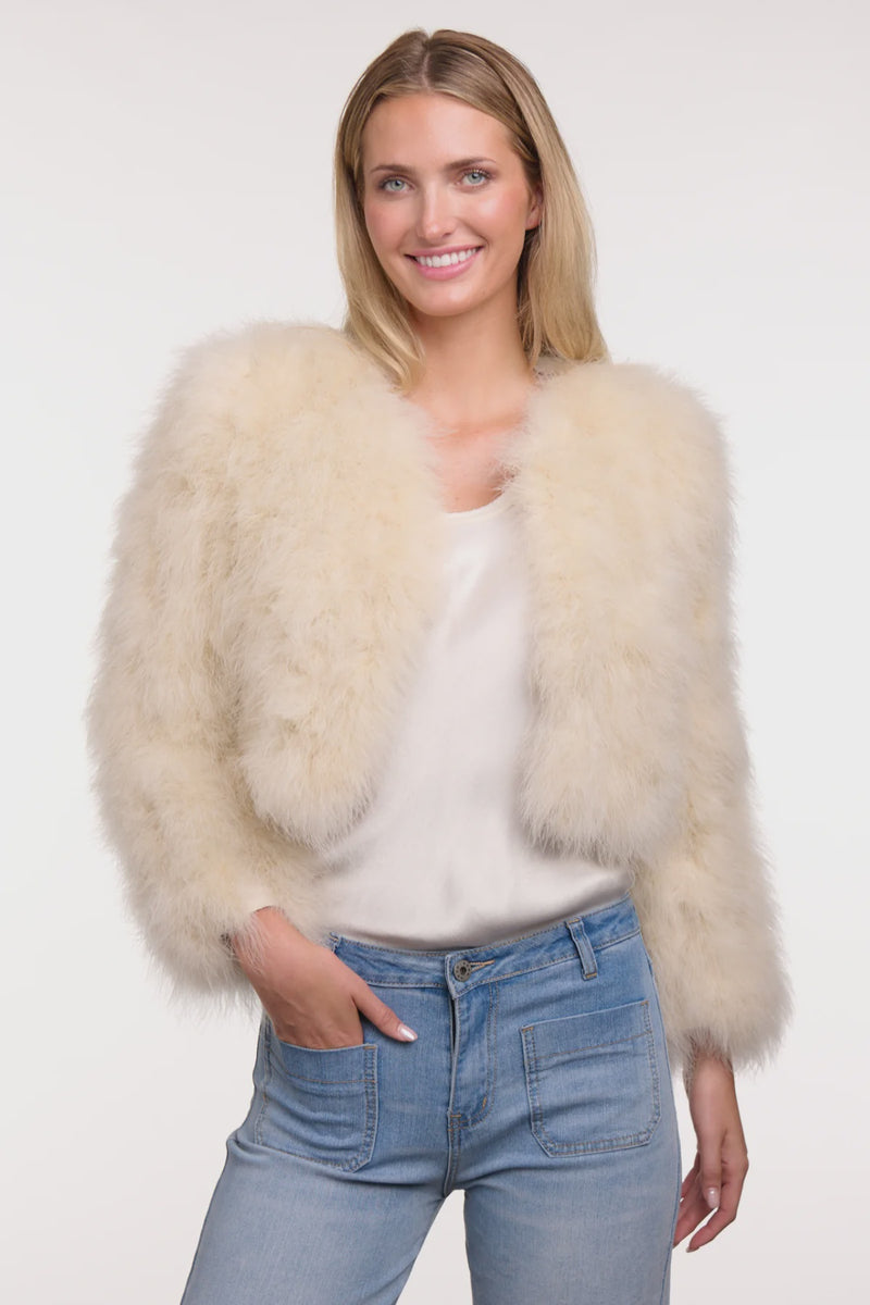 Feather Bolero - Chalk