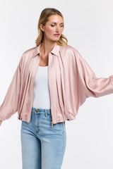 Ryder Satin Jacket - Pink