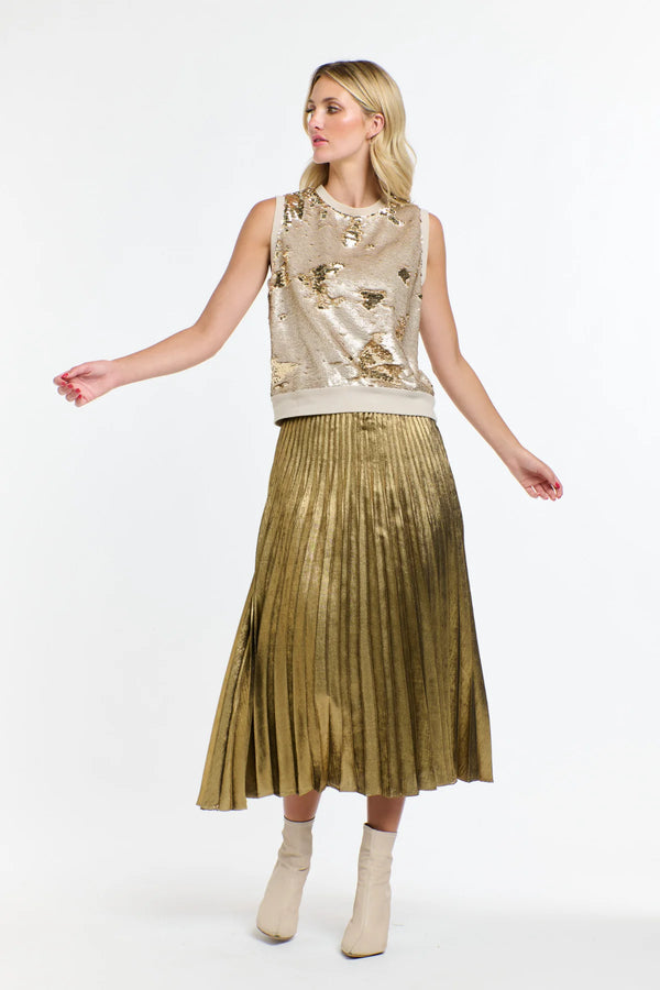 Sequins Tank - Pearl/Gold
