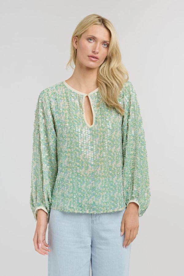 Swan Lake Top - Blue/Green Sequin