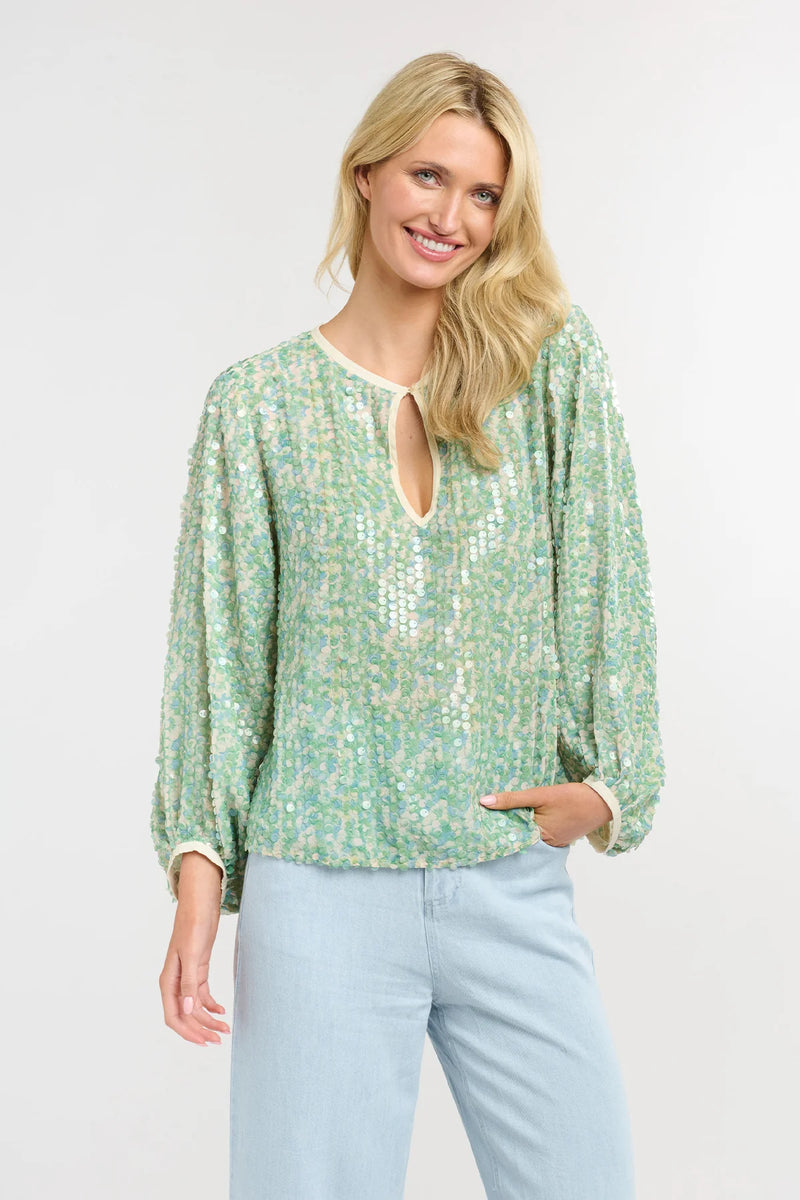 Swan Lake Top - Blue/Green Sequin