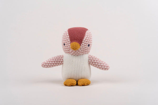 Pingu Cotton Knit Penguin Toy - Pink