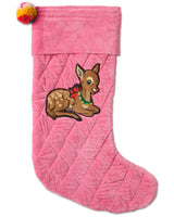 Rudolph Embroidered Velvet Stocking