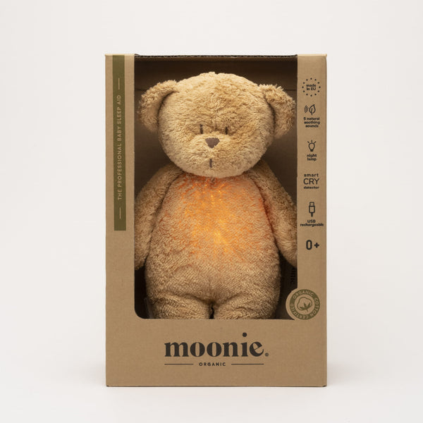 Moonie 2.0 - Cappuccino The Organic Humming Bear with Lamp