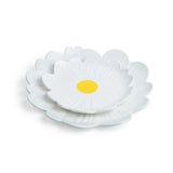 Small Flower Plate - White with Yellow Centre
