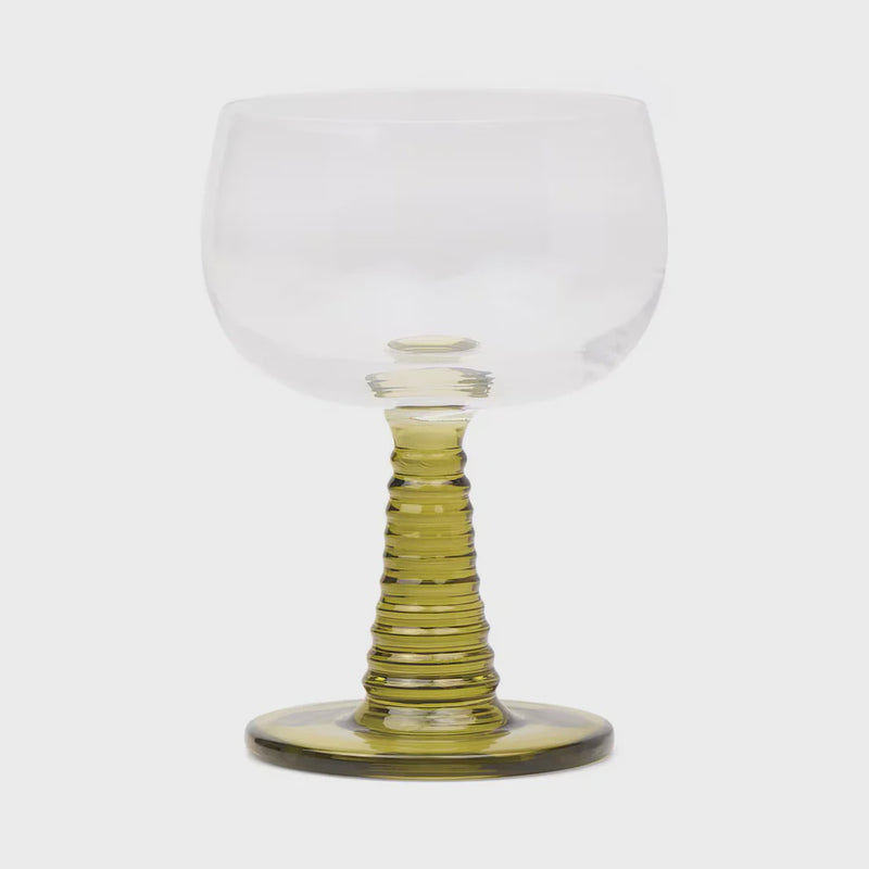 The Romy Set of 2 Wine Glasses – Olive
