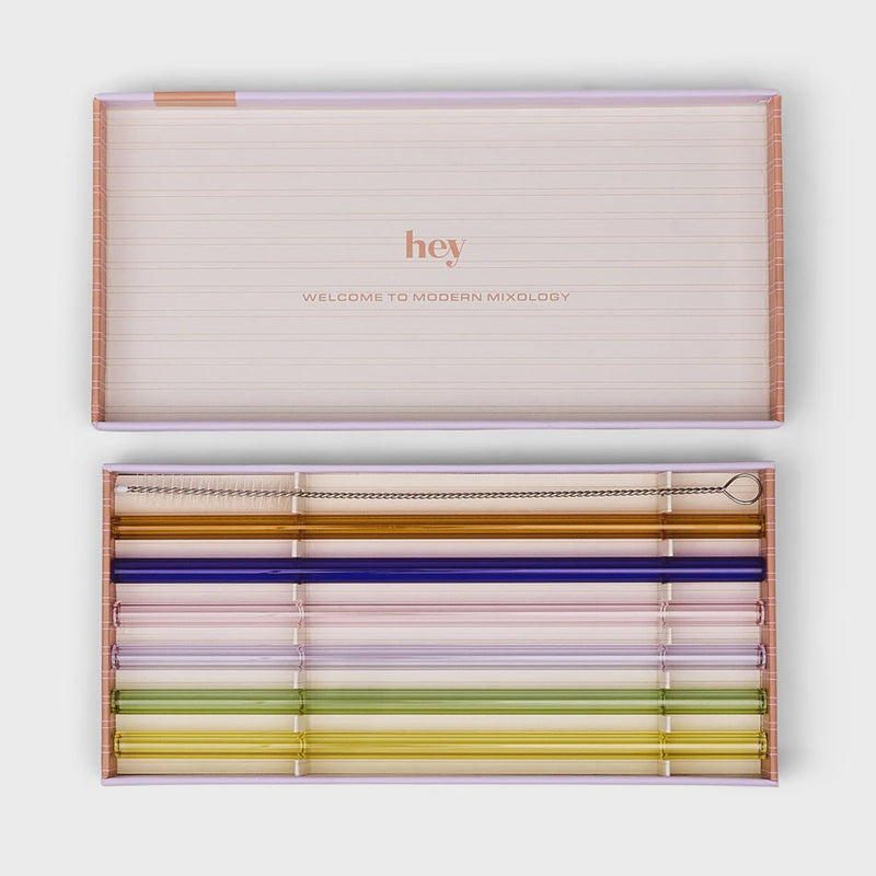 The Danny Set of 6 Glass Highball Straws