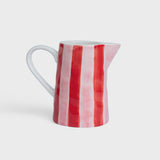 Ceramic Milk Jug | Pink & Red Stripes