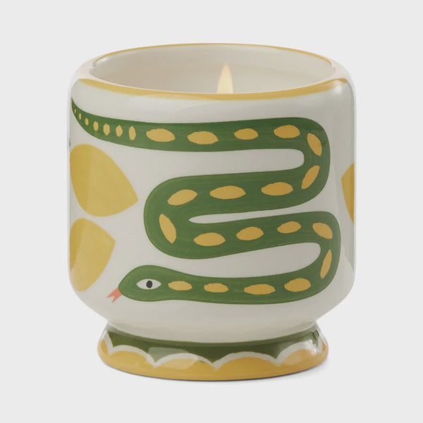 Adopo 8 oz Snake Ceramic Candle Wild Lemongrass