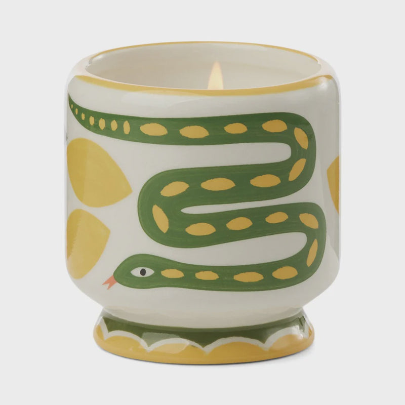 Adopo 8 oz Snake Ceramic Candle Wild Lemongrass