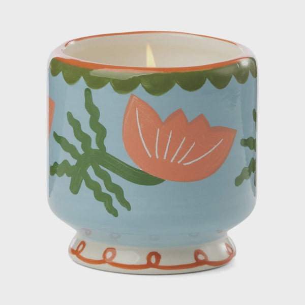 Adopo 8 oz./226g Flower Ceramic Candle -  Cactus Flower