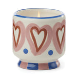 Adopo 8 oz Ceramic Candle Hearts Rosewood & Vanilla