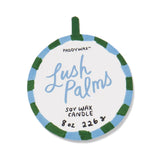 Adopo 8 oz./226g Palm Tree Ceramic Candle -  Lush Palms