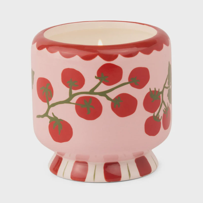 Adopo 8 oz Tomato Vine Ceramic Candle Heirloom Tomato