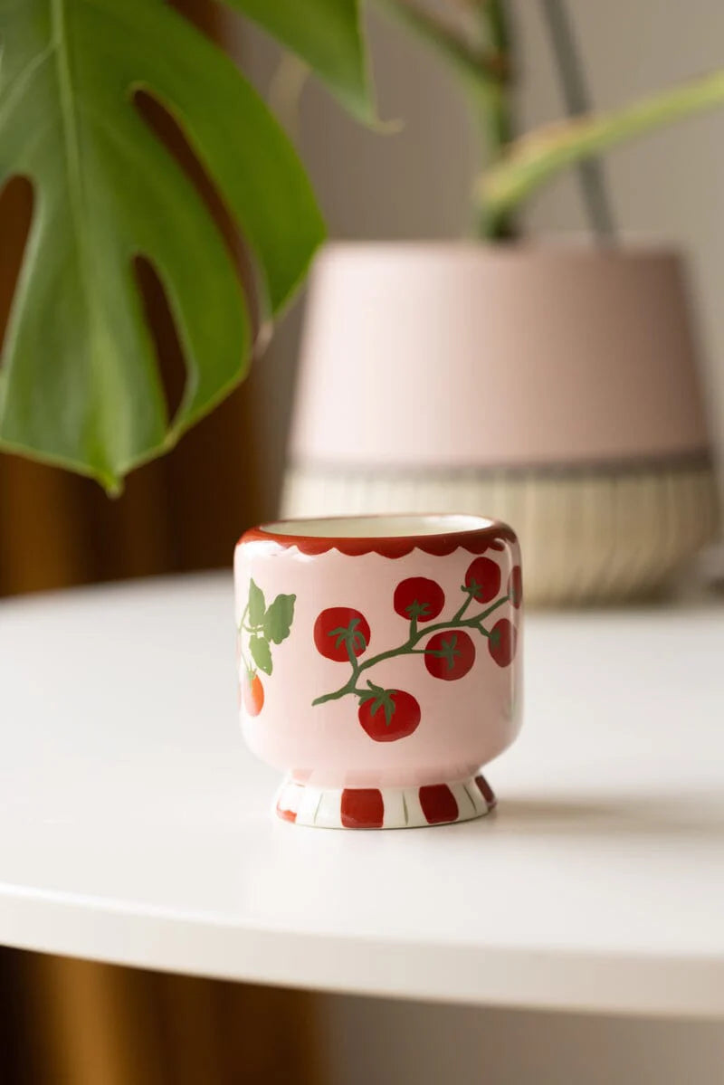 Adopo 8 oz Tomato Vine Ceramic Candle Heirloom Tomato