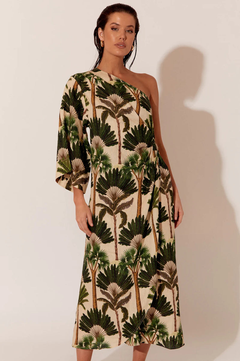 Eva Palm Asymmetrical Dress