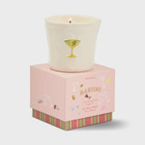 Bistro 8oz Martini Embossed Ceramic Candle - Martini