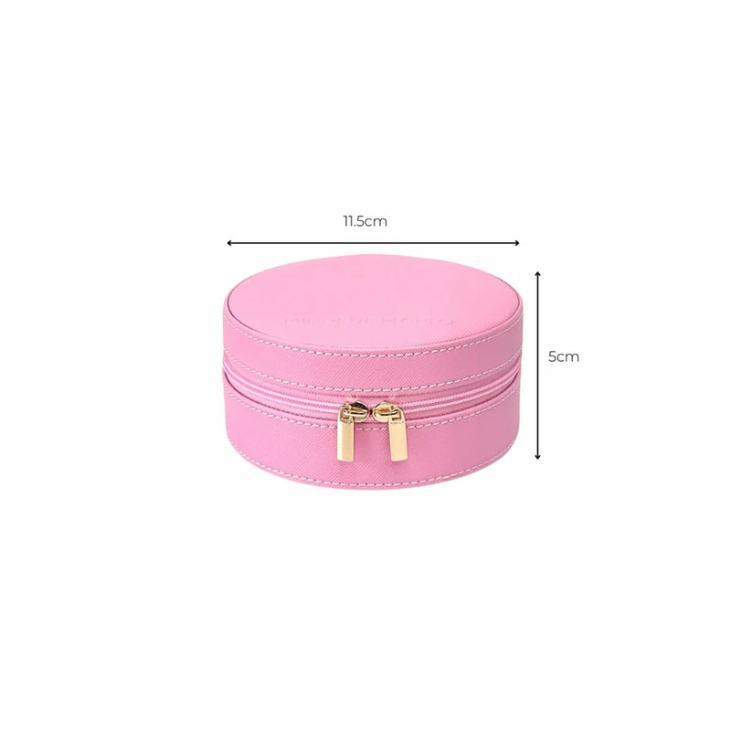 Round Jewellery Case - Berry