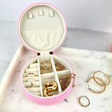 Round Jewellery Case - Berry