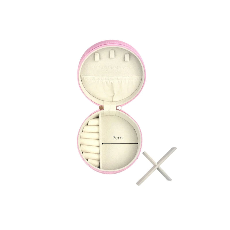 Round Jewellery Case - Berry