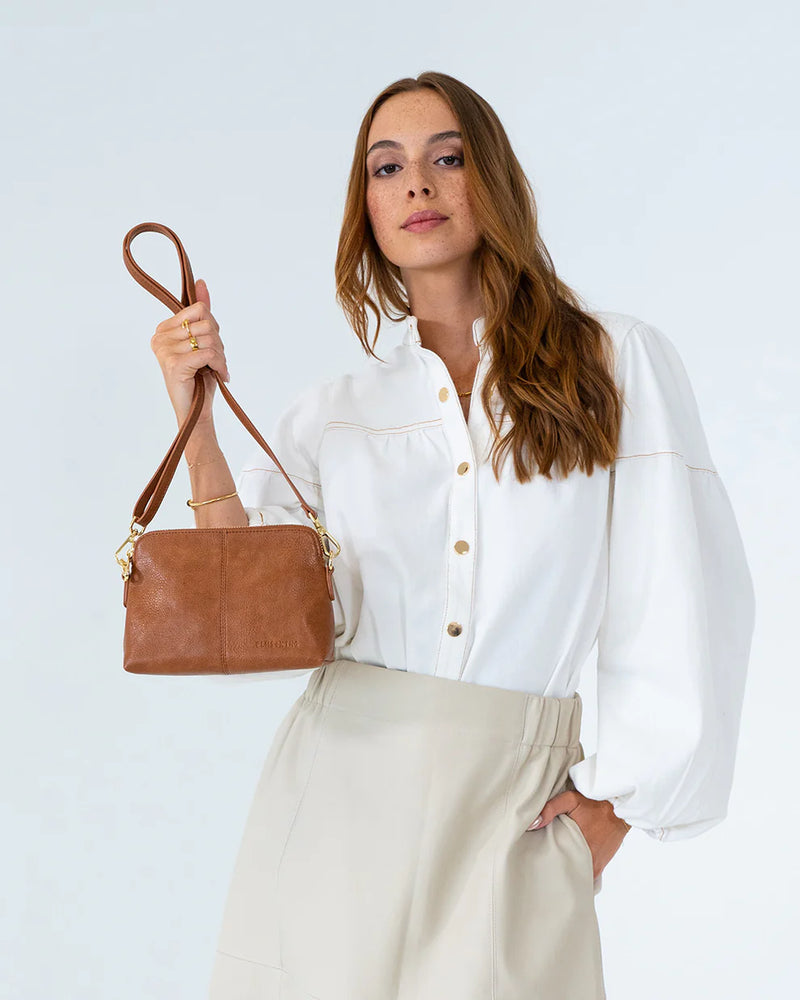 Burbank Crossbody - Tan Pebble