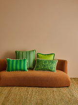 Daisy Verde Linen Cushion