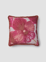 Wild Pansy Pink Linen Cushion