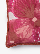 Wild Pansy Pink Linen Cushion
