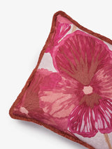 Wild Pansy Pink Linen Cushion