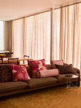 Wild Pansy Pink Linen Cushion