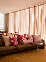 Wild Pansy Pink Linen Cushion