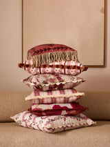 Wild Pansy Pink Linen Cushion