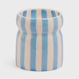 Cabana 6.5oz Blue Striped Ceramic Candle Lost at Sea