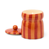 Cabana 6.5oz Red/Coral Striped Cabana w Lid - Spiced Apple