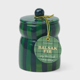 Cabana 6.5oz Green/Navy Striped Cabana w Lid - Balsam Fir