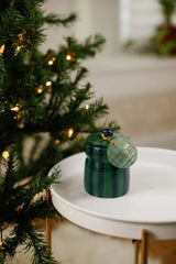 Cabana 6.5oz Green/Navy Striped Cabana w Lid - Balsam Fir