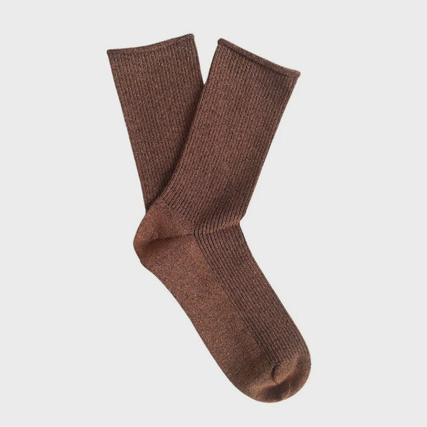 Klue Glitter Lurex Socks - Camel