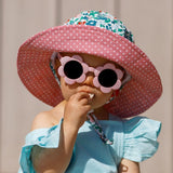 Daisy -Pink with Aqua spots