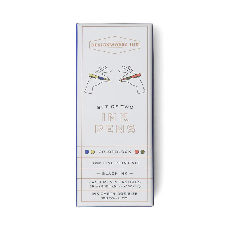 Colorblock Pens Cobalt & Army Green (set of 2)