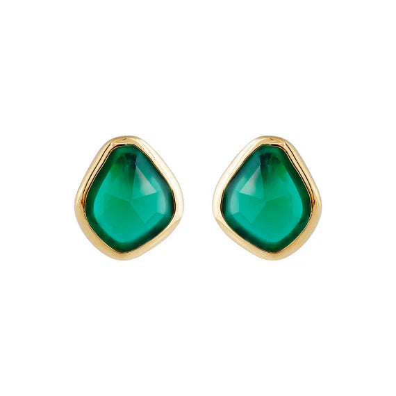 Green Agate Splice Studs