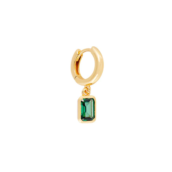 Green Crystal Deco Hoops