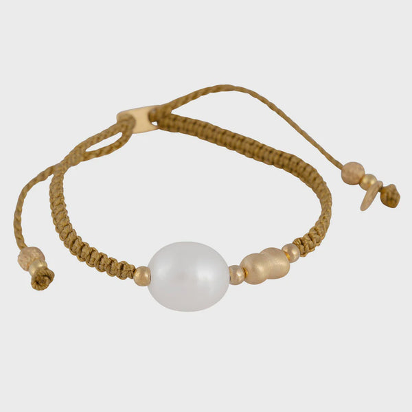 Keshi Pearl Rope Bracelet - Sand