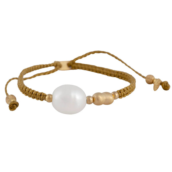 Keshi Pearl Rope Bracelet - Sand