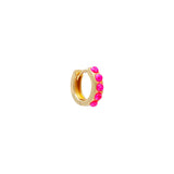 Hot Pink Opal Crystal Huggies