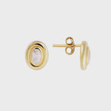 Bezel Set Oval Studs
